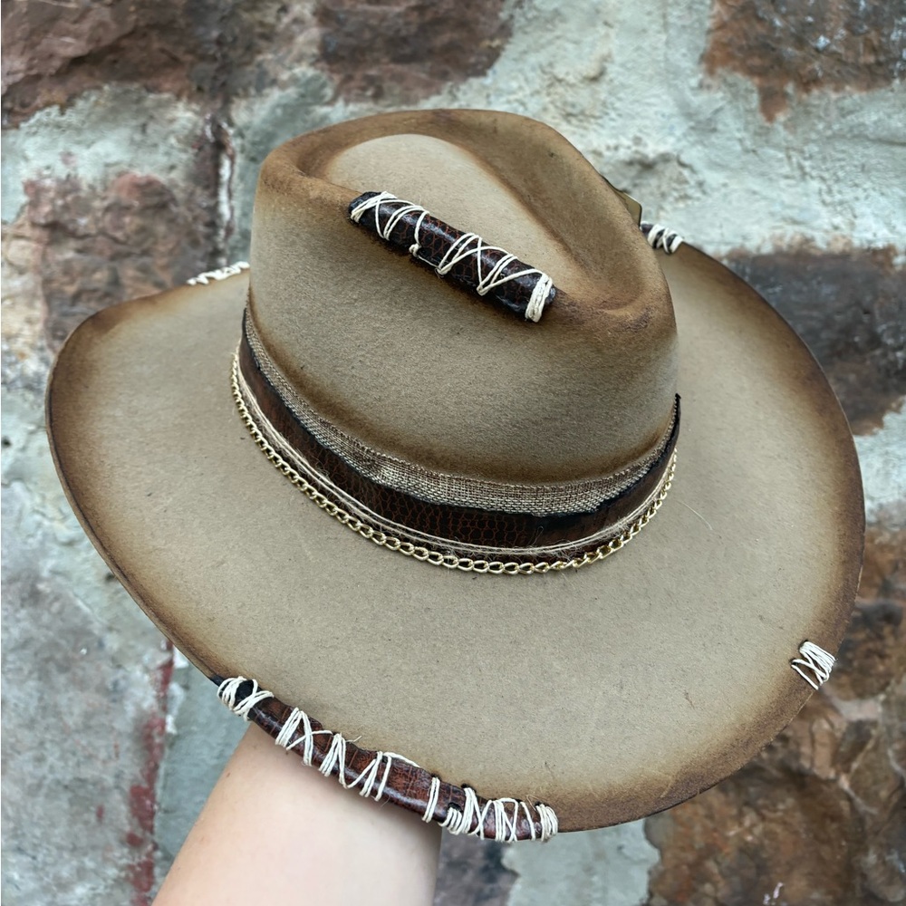 SOLD READ DESCRIPTION BELOW 
New Stetson Stallion felt hat Sz 7 1/2 - Picture 4 of 5